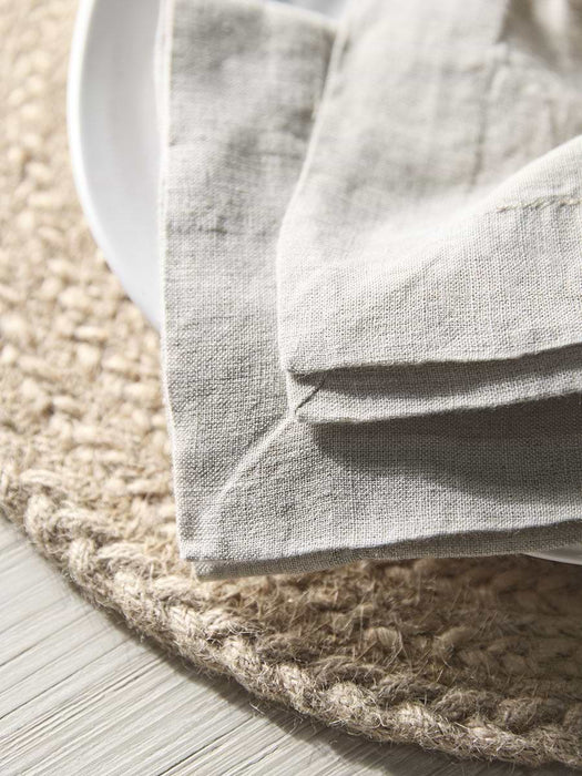 Four Large Linen Napkins - Natural