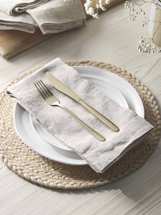 Four Large Linen Napkins - Natural
