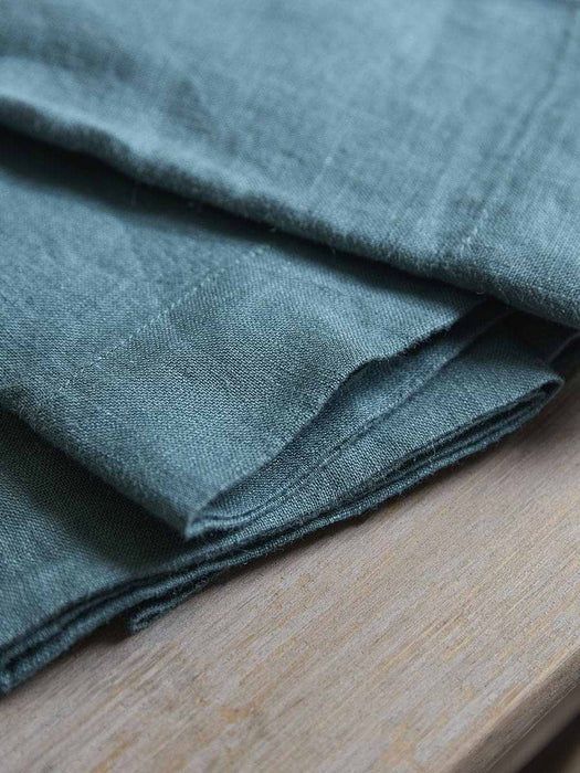 Four Large Linen Napkins - Teal