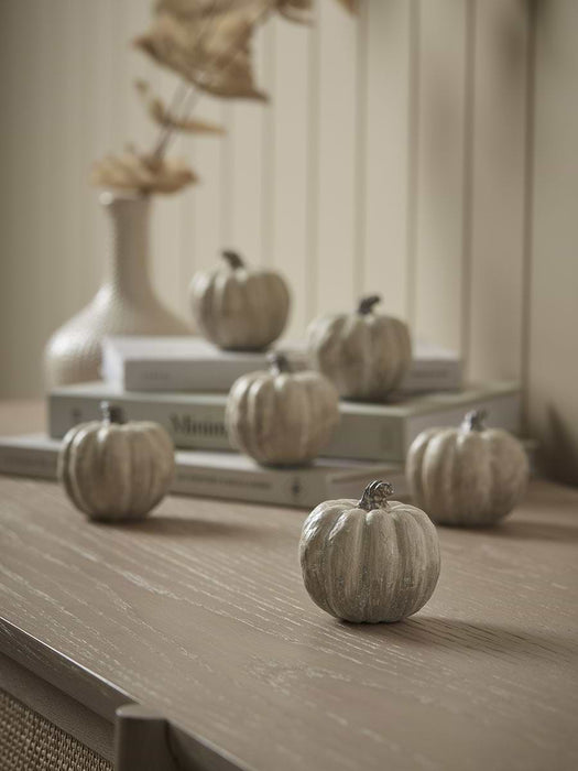 Six Miniature Rustic Wooden Pumpkins