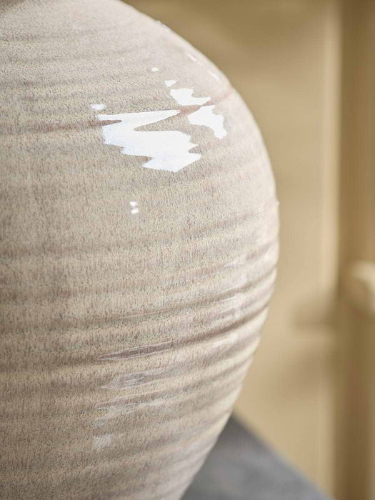 Fluted Brindle Glazed Urn Vase