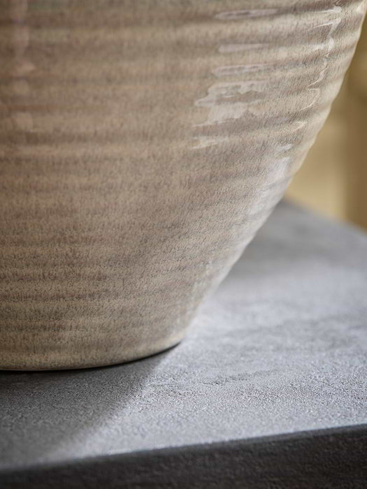 Fluted Brindle Glazed Urn Vase