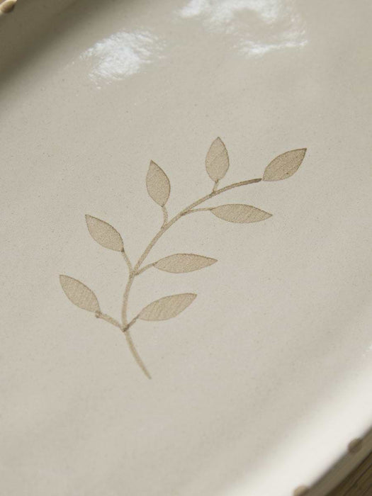 Oval Serving Plate - Ochre Leaf