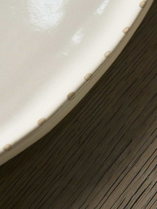 Serving Bowl with Handle - Ochre Leaf