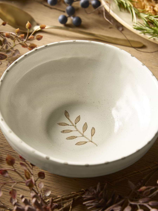 Small Serving Bowl - Ochre Leaf