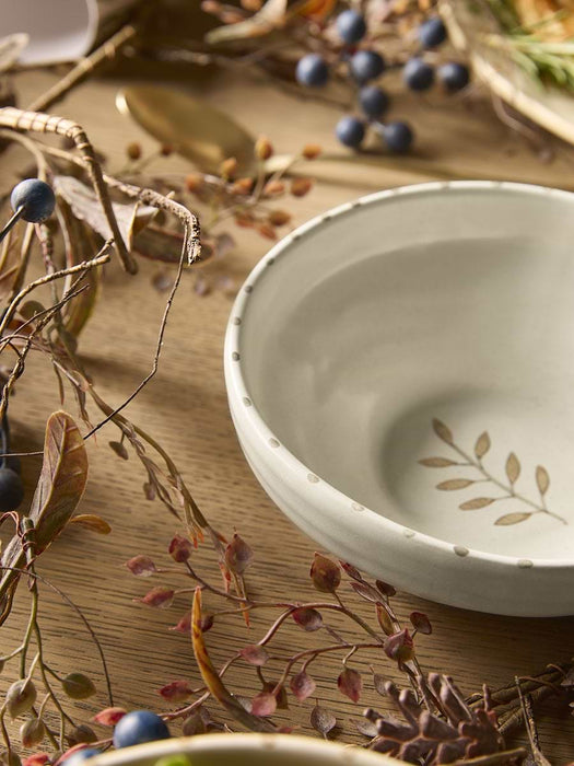 Small Serving Bowl - Ochre Leaf