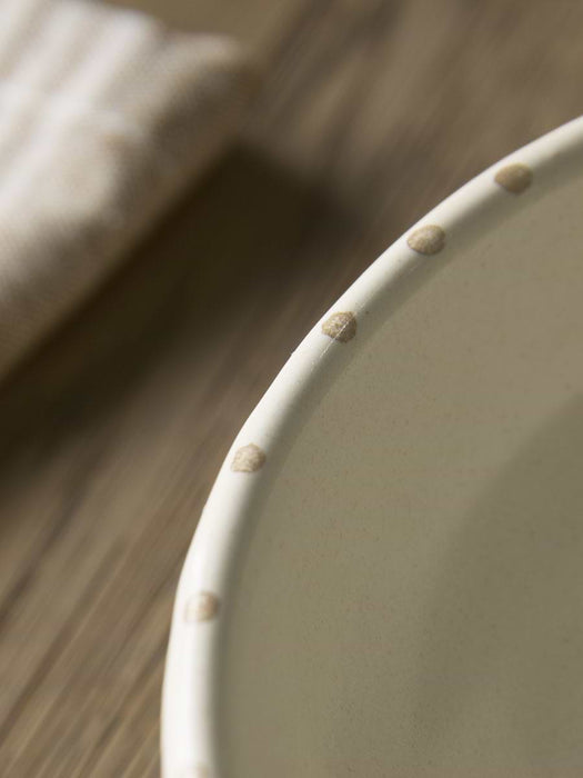 Serving Bowl with Handle - Ochre Leaf