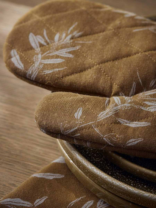 Single Oven Glove - Olive Print