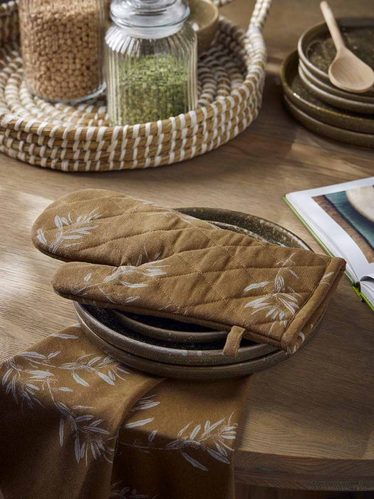 Single Oven Glove - Olive Print
