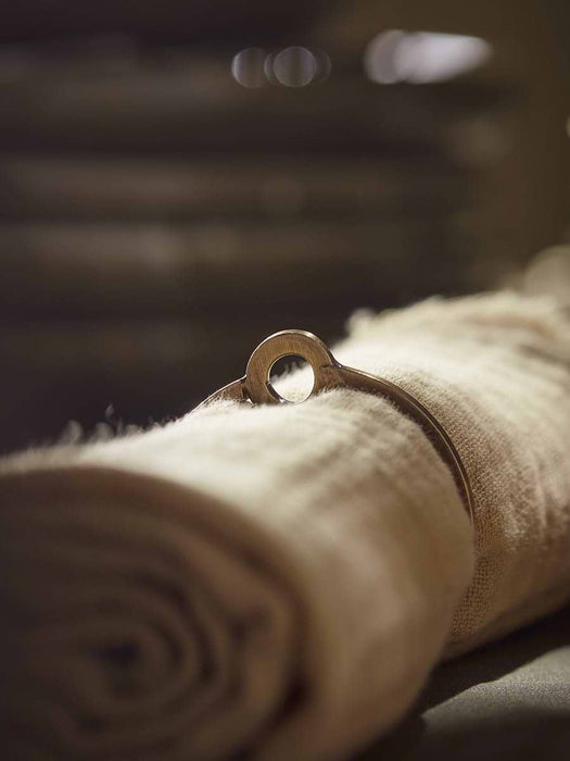 Four Brass Napkin Rings with Loops