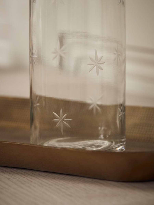 Petite Engraved Star Glass Vase