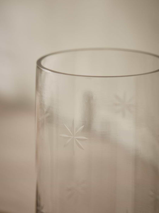 Petite Engraved Star Glass Vase