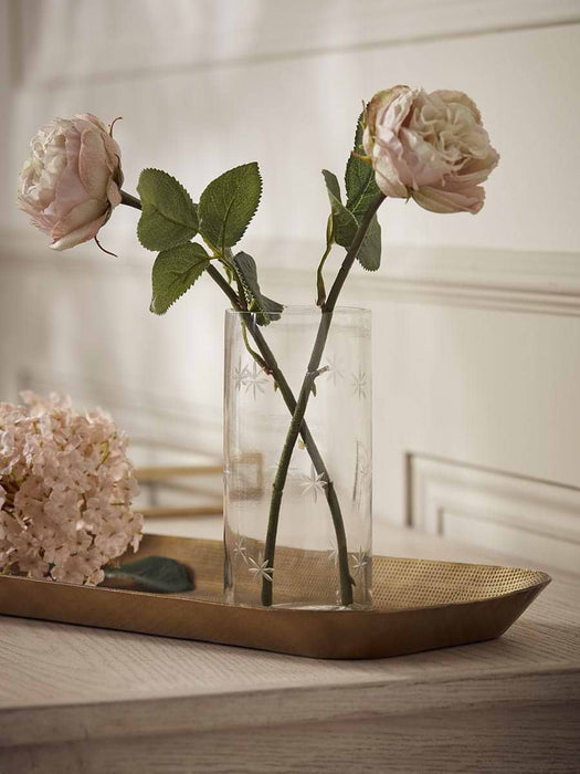 Petite Engraved Star Glass Vase
