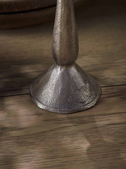 Textured Iron Dinner Candle Holder - Large