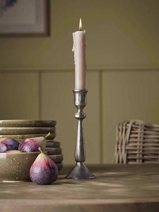 Textured Iron Dinner Candle Holder - Large