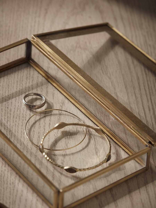 Decorative Brass & Glass Trinket Box