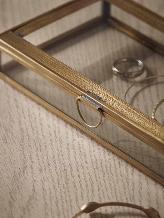 Decorative Brass & Glass Trinket Box