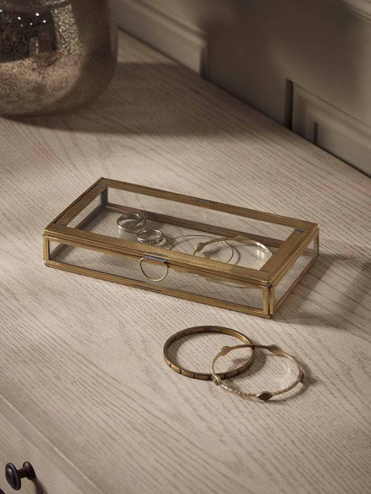 Decorative Brass & Glass Trinket Box