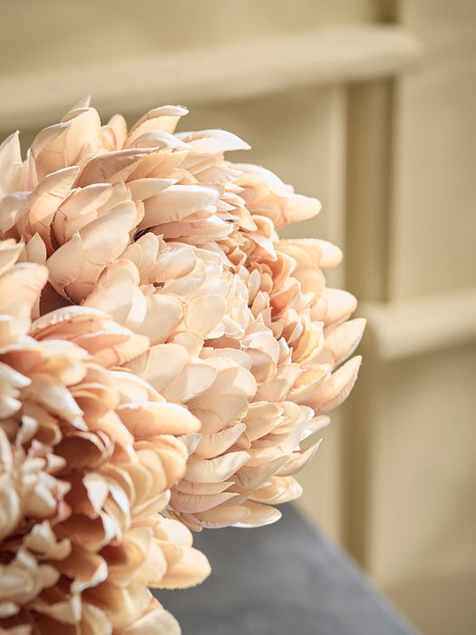 Three Sumptuous Faux Chrysanthemum Stems - Mocha