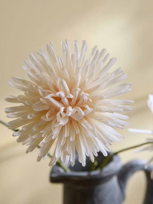 Three Faux Chrysanthemum Stems - Cream