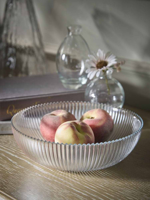 Fluted Glass Serving Bowl - Large
