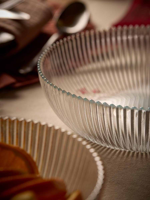 Fluted Glass Serving Bowl - Large