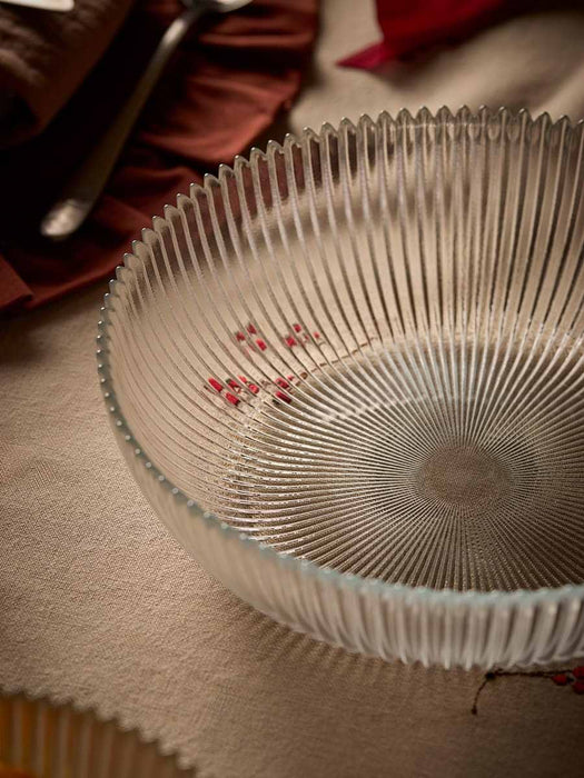 Fluted Glass Serving Bowl - Large