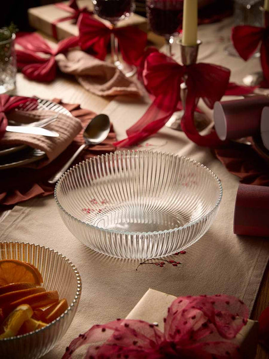 Fluted Glass Serving Bowl - Large