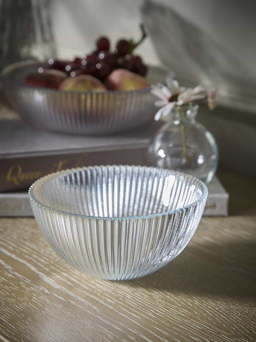 Fluted Glass Serving Bowl - Small