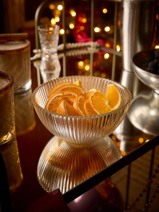Fluted Glass Serving Bowl - Small