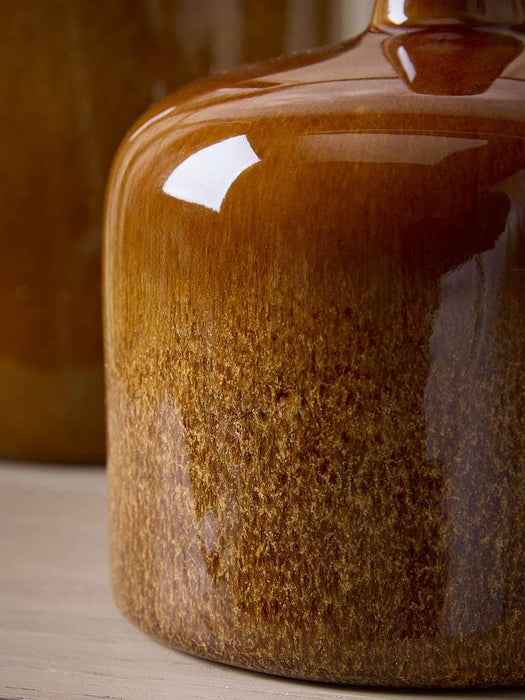 Three Glazed Vases - Burnt Orange