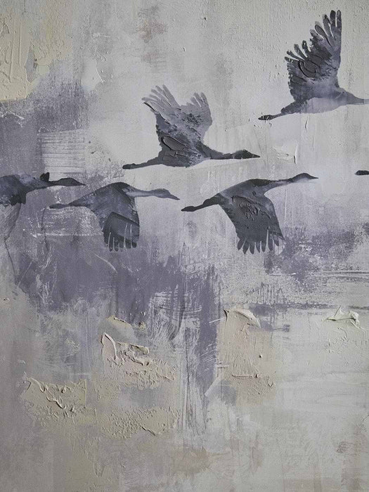 Migrating Geese Framed Canvas