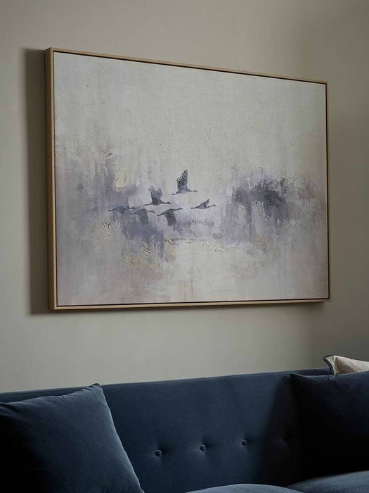 Migrating Geese Framed Canvas