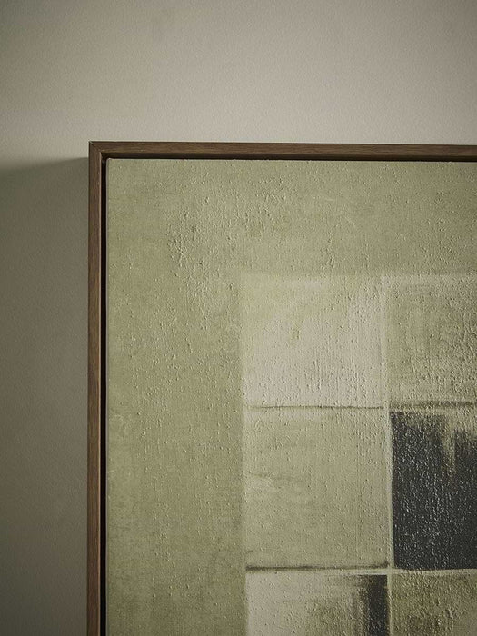 Industrial Textured Squares Framed Canvas