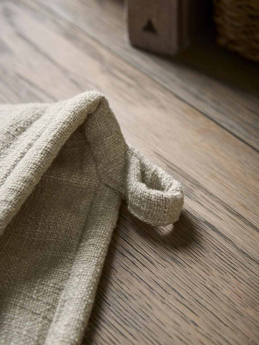 Linen Double Oven Glove - Eucalyptus Stripe