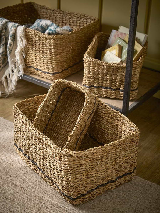 Six Stacking Seagrass Storage Baskets