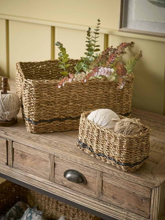 Six Stacking Seagrass Storage Baskets