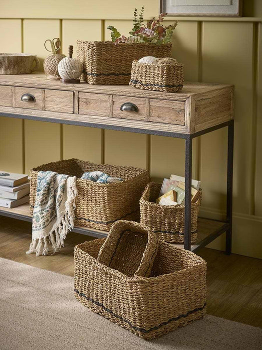Six Stacking Seagrass Storage Baskets
