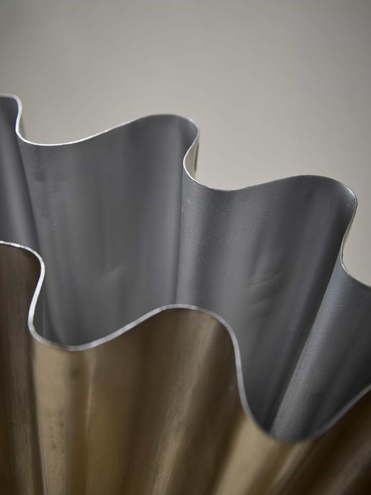 Statement Fluted Display Vase - Steel Finish