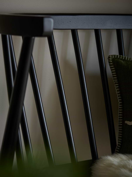Spindle Back Bench - Black