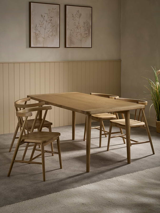 Weathered Oak Rectangle Dining Table - 6 Seater