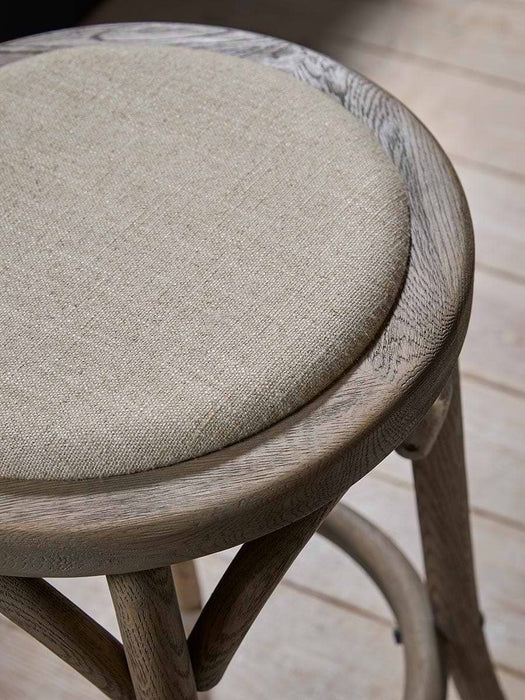 Round Oak Counter Stool
