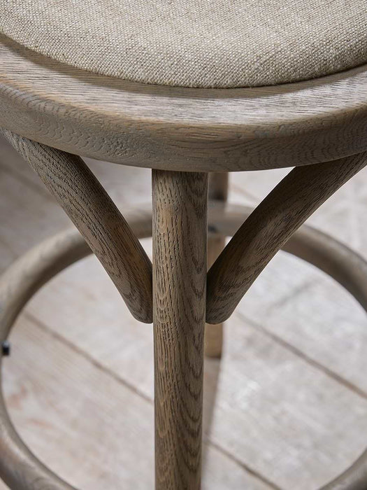 Round Oak Counter Stool