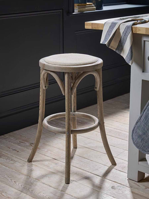 Round Oak Counter Stool
