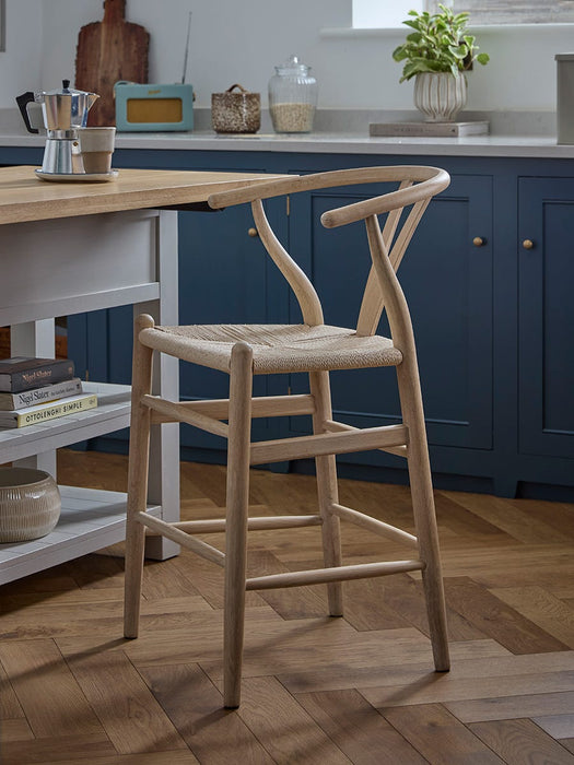 Oak Bow Back Counter Stool