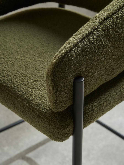 Olive Boucle Stool