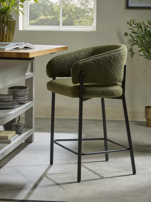 Olive Boucle Stool