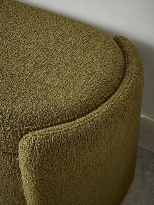 Khaki Boucle Storage Bench