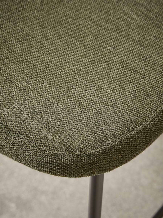 Two Boucle Counter Stools - Green