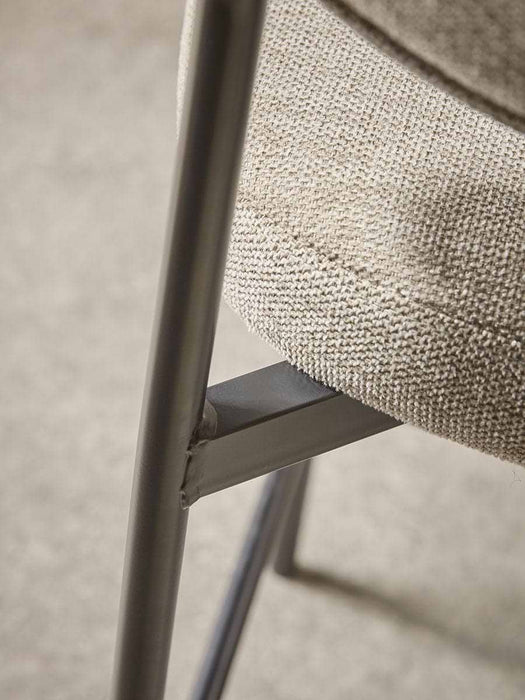 Two Boucle Counter Stools - Grey